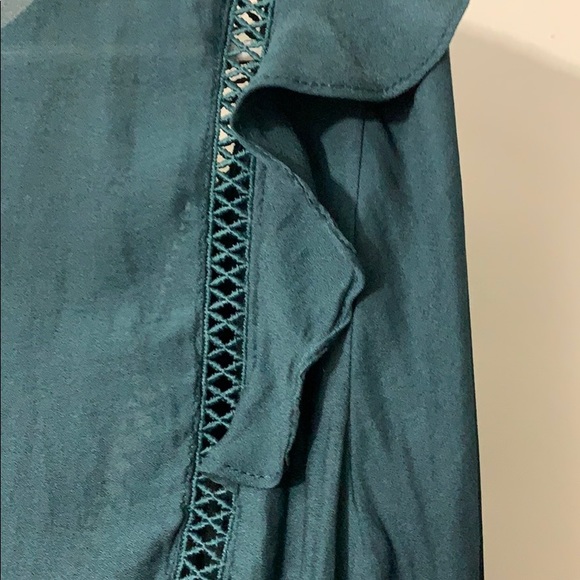 🤑HAUTE MONDE turquoise long sleeved blouse - Picture 7 of 8